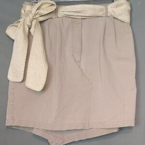 Neo-Vintage Eco-Luxe vir-go' Deconstructed Cotton Patchwork BEIGE Chinos Skirt
